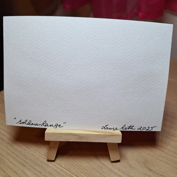 "Golden Range" Hand-painted watercolor painting - Picture 5 of 8